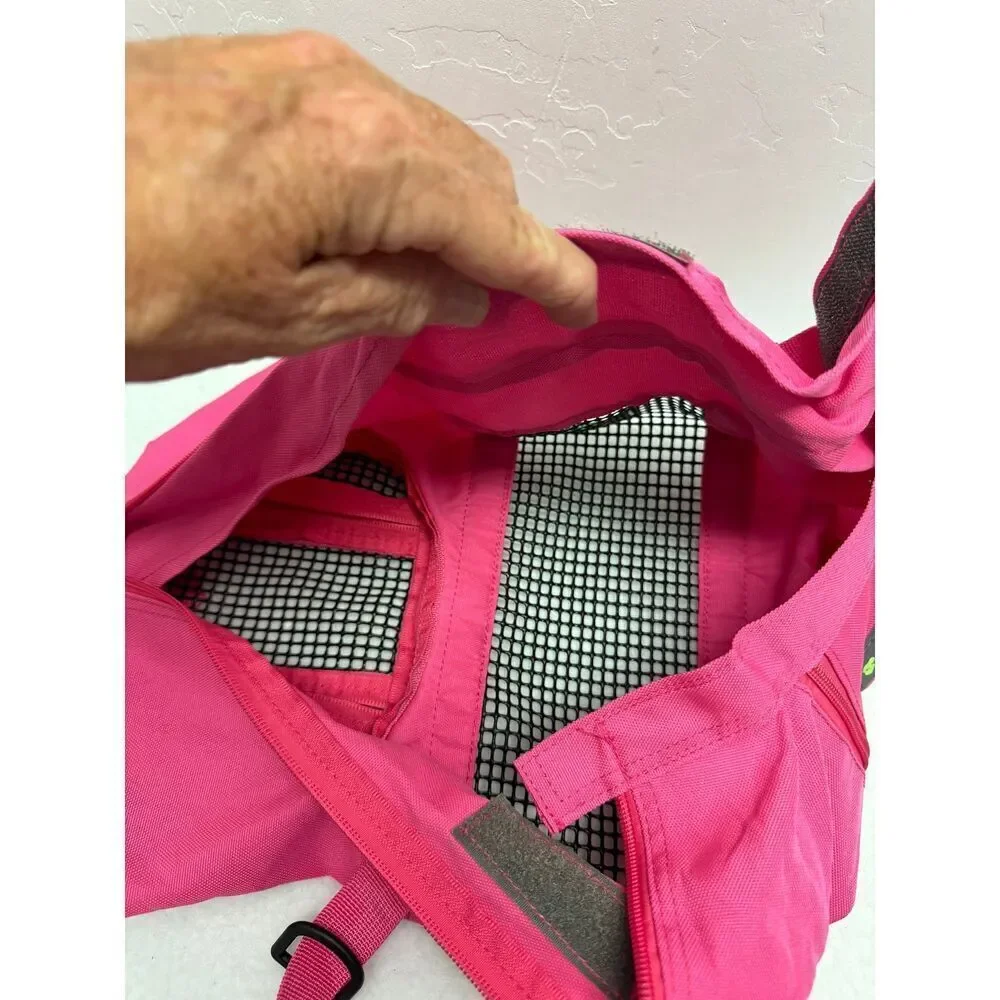 Wellver Pink Soft Sided Cat Grooming Bag With Mesh‎ Windows Zipper Closure Small